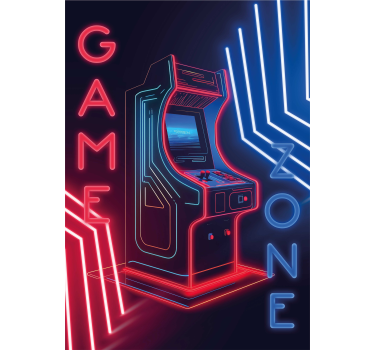 neon game zone poster for teenager - TenStickers