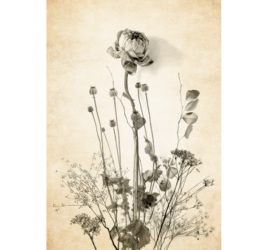 Bouquet of flowers on beige background flower wall poster - TenStickers