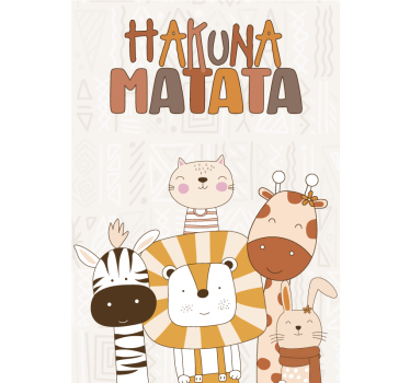 Hakuna Matata Cute Animal Nursery Poster - TenStickers