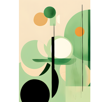 Green figures abstract poster - TenStickers