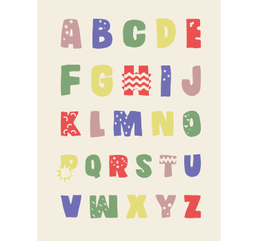 Geometrical alphabet nursery poster - TenStickers