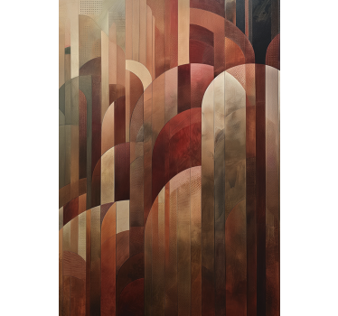Red shapes Art Déco poster - TenStickers
