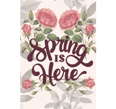 spring is here flower poster - TenStickers