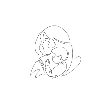 Mother and son line drawing living room poster - TenStickers