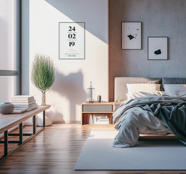 Coordinates of love customisable wall poster - TenStickers