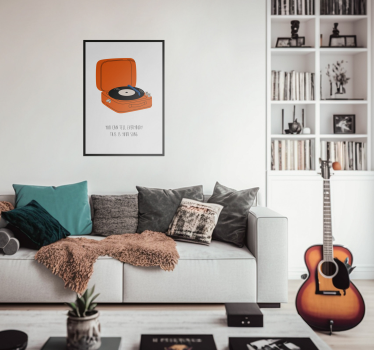 Turn table music wall poster - TenStickers