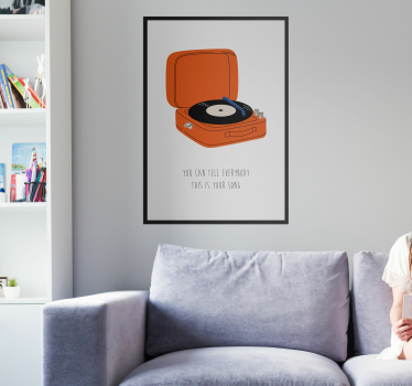 Turn table music wall poster - TenStickers
