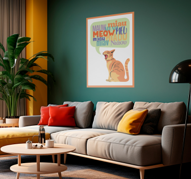 Cats meow nursery wall poster - TenStickers