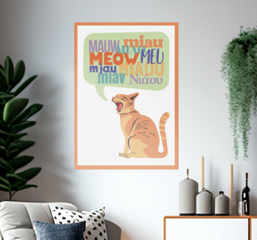 Cats meow nursery wall poster - TenStickers