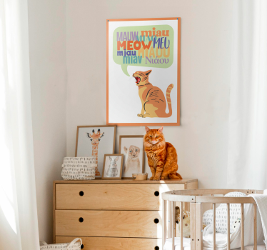 Cats meow nursery wall poster - TenStickers
