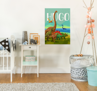 Dinosaur custom name  poster - TenStickers