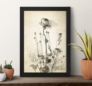 Bouquet of flowers on beige background flower wall poster - TenStickers