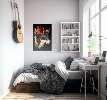 Abstract wolf art wall poster - TenStickers