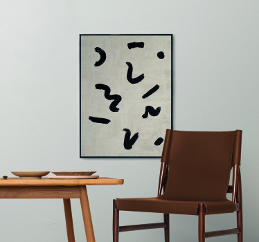 brush shapes in black scandinavian poster - TenStickers