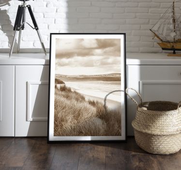 Coastal landscape sepia tones scenery wall poster - TenStickers