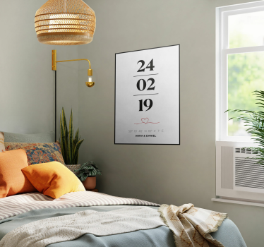 Coordinates of love customisable wall poster - TenStickers