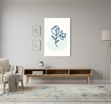 Flowers poster botanical outline drawing - TenStickers