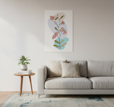 Flowers poster daisy flowers and roses minimalist design - TenStickers