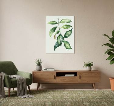 Flowers poster featuring lime palm leaf design - TenStickers