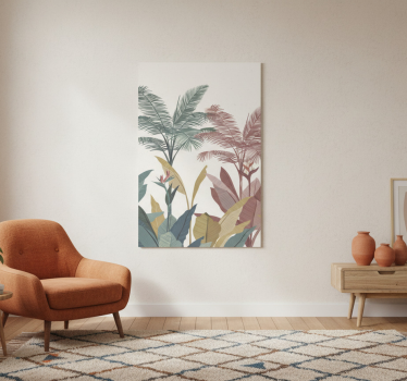 Flowers poster featuring terracotta tropical plants - TenStickers