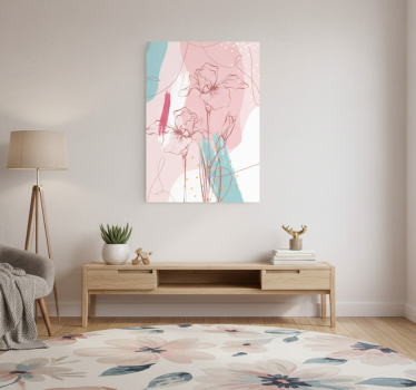 Flowers poster floral contemporary vinyl mat - TenStickers