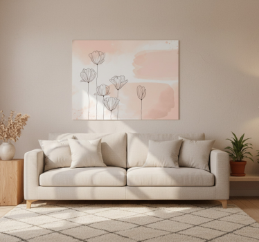 Flowers poster line art - TenStickers