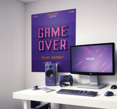 Game over" video game poster - TenStickers