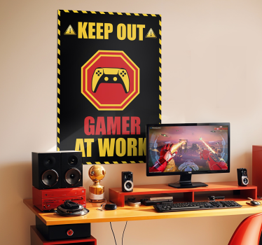 Gamer" at work video game poster - TenStickers