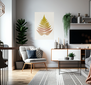 Golden Fern Leaf poster for wall - TenStickers