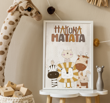 Hakuna Matata Cute Animal Nursery Poster - TenStickers
