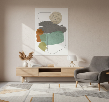 Living room poster abstract paint strokes - TenStickers