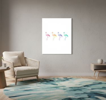 Living room poster colorful seamless flamingos - TenStickers