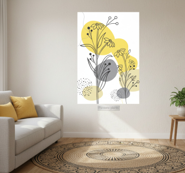 Living room poster in pantone plant colors - TenStickers