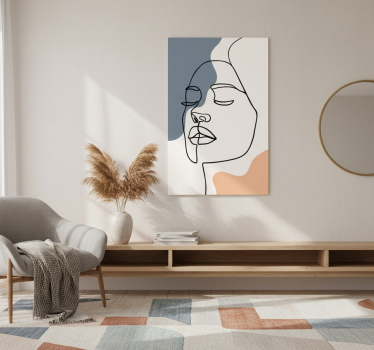 Living room poster modern abstract face art - TenStickers