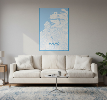 Living room poster map of malmo - TenStickers