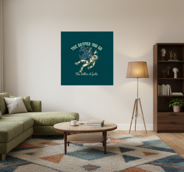 Living room poster quote the deeper you go - TenStickers