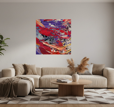 Living room poster splash of colors painting - TenStickers