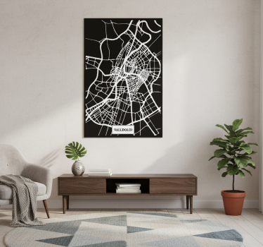 Living room poster topographic map of valladolid - TenStickers