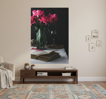 Living room poster wine glass and vase decor - TenStickers