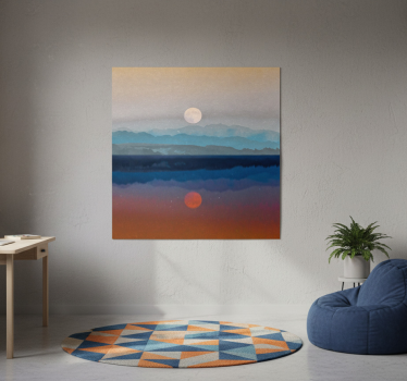 Living room poster with beautiful moon design - TenStickers