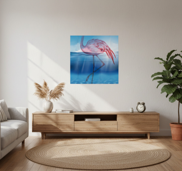 Living room poster with underwater flamingo design - TenStickers