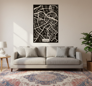 Living room poster zaragoza topographic map - TenStickers
