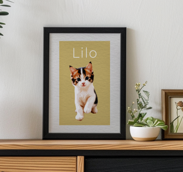 Personalised drawing effect cat poster - TenStickers
