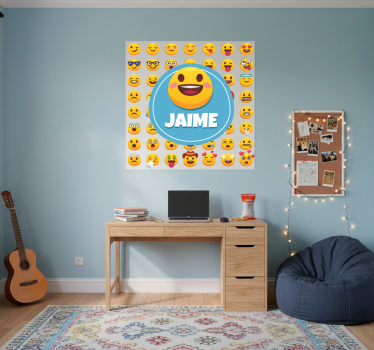 Poster for teenager emojis with name - TenStickers