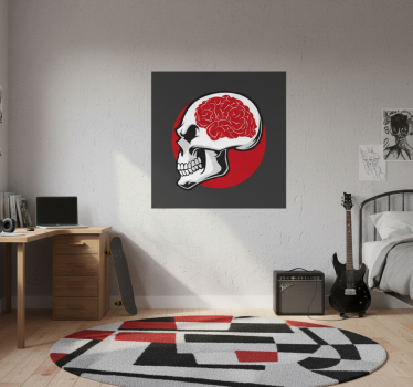 Poster for teenager red skull with brain design - TenStickers