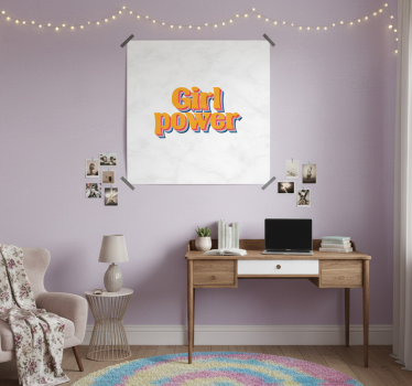 Poster for teenager with flowers and girl power quote - TenStickers