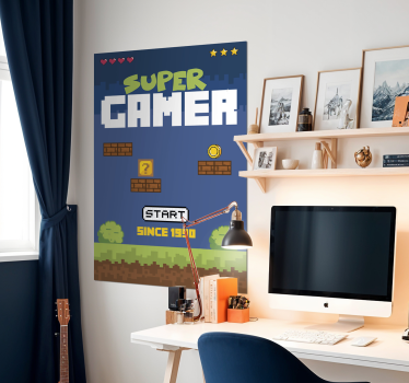 Super gamer retro style video game poster - TenStickers