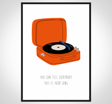 Turn table music wall poster - TenStickers