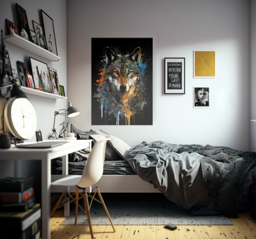 Wolf painting animal design poster - TenStickers