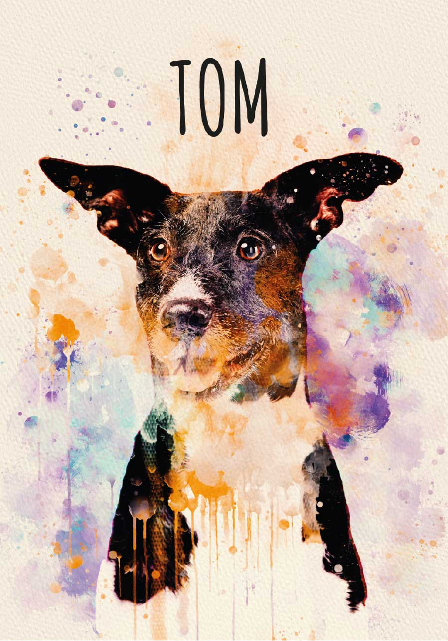 Personalised watercolour art dog poster - TenStickers